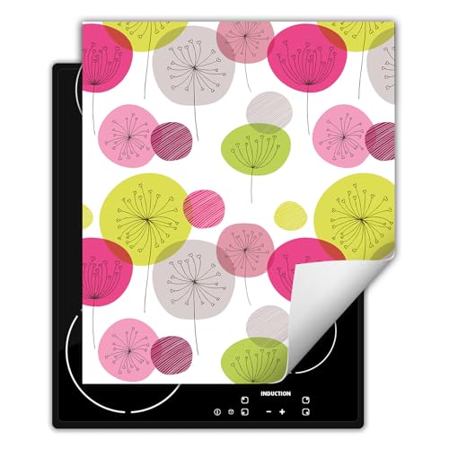 TMK ArtDeko Herdabdeckplatte Einteilig Küche Ceranfeld Abdeckplatte Cerankochfeld Abdeckung Induktionskochfeld Schutzmatte 45x52 cm - Bunt Blumen von TMK ArtDeko