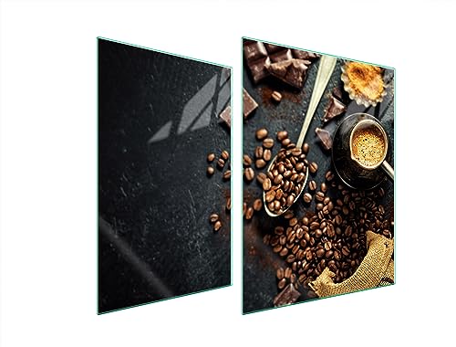 TMK ArtDeko Herdabdeckplatten Set 70 x 52 cm Ceranfeld Abdeckung Glas Spritzschutz Abdeckplatte Glasplatte Herd Ceranfeldabdeckung Deko Schneidebrett, Kaffee TMK ArtDeko Herdabdeckplatten Set 70 x 52 cm Ceranfeld Abdeckung Glas Spritzschutz Abdeckplatte Glasplatte Herd Ceranfeldabdeckung Deko Schneidebrett, Kaffee von TMK ArtDeko