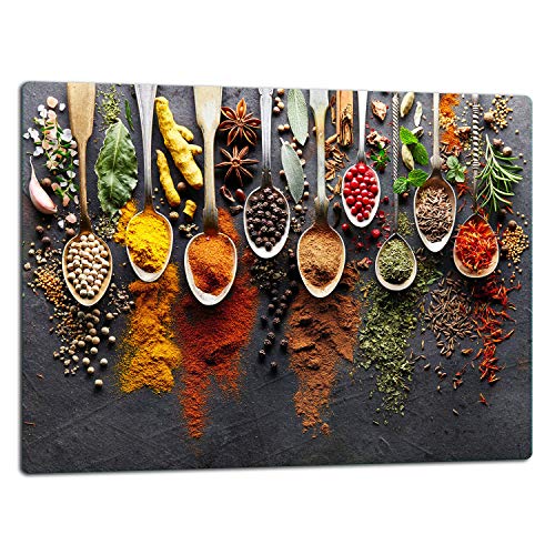 TMK ArtDeko – Schneidebrett Glas – Glasschneidebrett für die Küche 52x40 cm – Robust, Hygienisch & Rutschfest – Glas Schneidebrett – Zusätzliche Arbeitsfläche – Vielseitige Nutzung von TMK ArtDeko