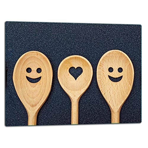 TMK ArtDeko – Schneidebrett Glas – Glasschneidebrett für die Küche 52x40 cm – Robust, Hygienisch & Rutschfest – Glas Schneidebrett – Zusätzliche Arbeitsfläche – Vielseitige Nutzung von TMK ArtDeko