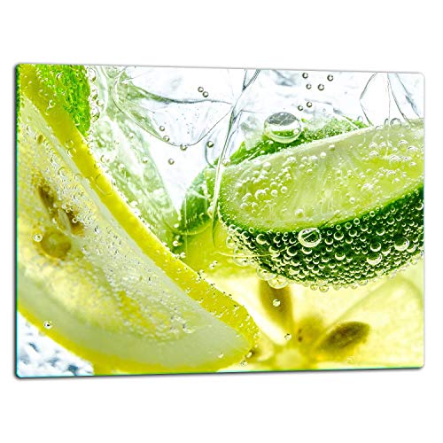 TMK | Glasschneidebrett, Herdabdeckplatte ceranfeld 1-telig 52x40, Glasschneideplatte, Spritzschutz, Universal Glasplate, Küche, Wasser Obst von TMK ArtDeko