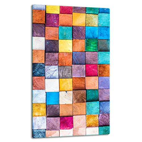 TMK | Herdabdeckplatte 30x52 Einteilig Glas Elektroherd Induktion Herdschutz Spritzschutz Glasplatte Deko Schneidebrett Bunt Mosaik von TMK ArtDeko