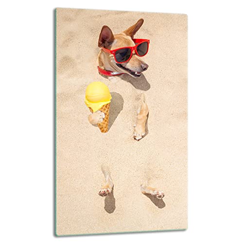 TMK | Herdabdeckplatte 30x52 Einteilig Glas Elektroherd Induktion Herdschutz Spritzschutz Glasplatte Deko Schneidebrett Hund Strand TMK | Herdabdeckplatte 30x52 Einteilig Glas Elektroherd Induktion Herdschutz Spritzschutz Glasplatte Deko Schneidebrett Hund Strand von TMK ArtDeko