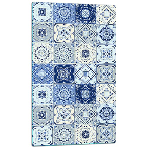 TMK | Herdabdeckplatte 30x52 Einteilig Glas Elektroherd Induktion Herdschutz Spritzschutz Glasplatte Deko Schneidebrett Mosaik Blau TMK | Herdabdeckplatte 30x52 Einteilig Glas Elektroherd Induktion Herdschutz Spritzschutz Glasplatte Deko Schneidebrett Mosaik Blau von TMK ArtDeko
