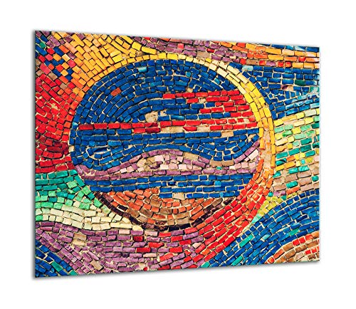 TMK | Herdabdeckplatte 60x52 Einteilig Glas Elektroherd Induktion Herdschutz Spritzschutz Glasplatte Deko Schneidebrett Farben Stein von TMK ArtDeko