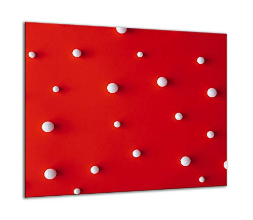 TMK | Herdabdeckplatte 60x52 Einteilig Glas Elektroherd Induktion Herdschutz Spritzschutz Glasplatte Deko Schneidebrett Rot von TMK ArtDeko