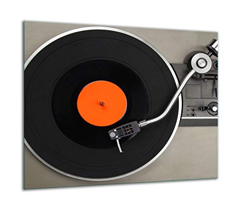 TMK | Herdabdeckplatte 60x52 Einteilig Glas Elektroherd Induktion Herdschutz Spritzschutz Glasplatte Deko Schneidebrett Schwarz Vinyl von TMK ArtDeko