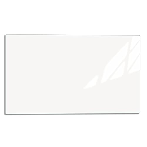 TMK | Herdabdeckplatte 80x52 cm 1-teilig | Ceranfeldabdeckung Induktion Herdschutz | Spritzschutz Glas | Glasplatte Deko Schneidebrett | weiß von TMK ArtDeko