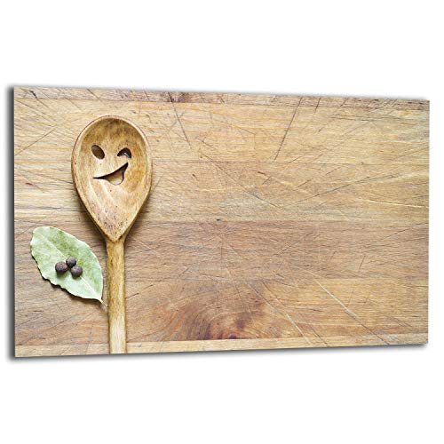 TMK |Herdabdeckplatte 80x52 cm 1-teilig Ceranfeldabdeckung Induktion Herdschutz Spritzschutz Glasplatte Deko Schneidebrett Küche von TMK ArtDeko