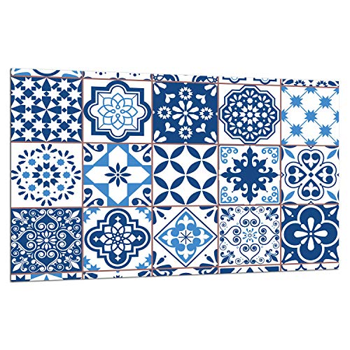 TMK | Herdabdeckplatte 80x52 cm 1-teilig Ceranfeldabdeckung Induktion Herdschutz Spritzschutz Glasplatte Deko Schneidebrett Mosaik Blau TMK | Herdabdeckplatte 80x52 cm 1-teilig Ceranfeldabdeckung Induktion Herdschutz Spritzschutz Glasplatte Deko Schneidebrett Mosaik Blau von TMK ArtDeko