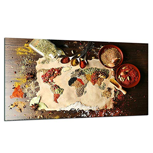 TMK | Herdabdeckplatte 90x52 cm Glas Ceranfeldabdeckung Induktion Herdschutz Spritzschutz Glasplatte Deko Schneidebrett, Gewürze Map TMK | Herdabdeckplatte 90x52 cm Glas Ceranfeldabdeckung Induktion Herdschutz Spritzschutz Glasplatte Deko Schneidebrett, Gewürze Map von TMK ArtDeko