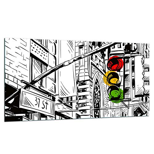 TMK | Herdabdeckplatte 90x52 cm Glas Ceranfeldabdeckung Induktion Herdschutz Spritzschutz Glasplatte Deko Schneidebrett Stadt TMK | Herdabdeckplatte 90x52 cm Glas Ceranfeldabdeckung Induktion Herdschutz Spritzschutz Glasplatte Deko Schneidebrett Stadt von TMK ArtDeko
