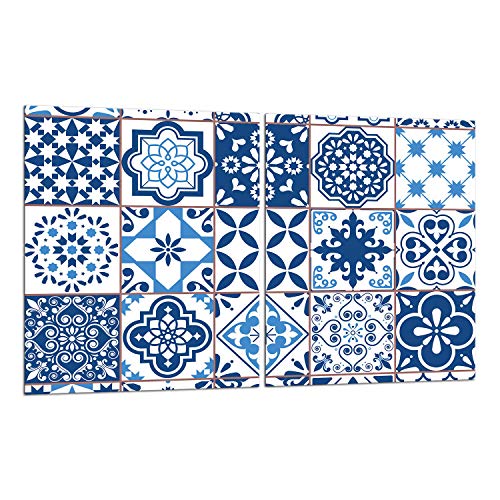 TMK | Herdabdeckplatten Set 2x40x52 cm Ceranfeld Abdeckung Glas Spritzschutz Abdeckplatte Glasplatte Herd Ceranfeldabdeckung Deko Schneidebrett Blau Mosaik TMK | Herdabdeckplatten Set 2x40x52 cm Ceranfeld Abdeckung Glas Spritzschutz Abdeckplatte Glasplatte Herd Ceranfeldabdeckung Deko Schneidebrett Blau Mosaik von TMK ArtDeko
