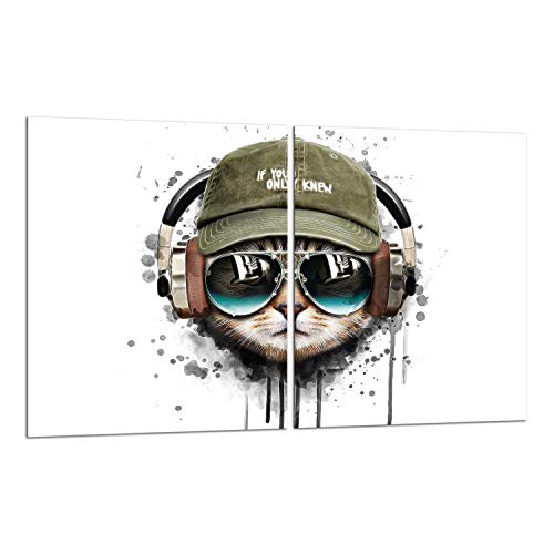 TMK | Herdabdeckplatten Set 2x40x52 cm Ceranfeld Abdeckung Glas Spritzschutz Abdeckplatte Glasplatte Herd Ceranfeldabdeckung Deko Schneidebrett Katze TMK | Herdabdeckplatten Set 2x40x52 cm Ceranfeld Abdeckung Glas Spritzschutz Abdeckplatte Glasplatte Herd Ceranfeldabdeckung Deko Schneidebrett Katze von TMK ArtDeko