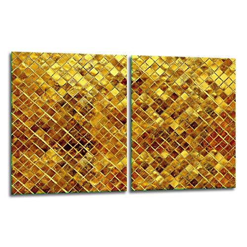 TMK ArtDeko Herdabdeckplatte 2 Teilig 2x40x52 cm - Spritzschutz Herdabdeckung – Herdschutz aus Sicherheitsglas – Robust, Hygienisch & Rutschfest– Schutz für Induktion, Ceran, Gas & Elektro von TMK ArtDeko