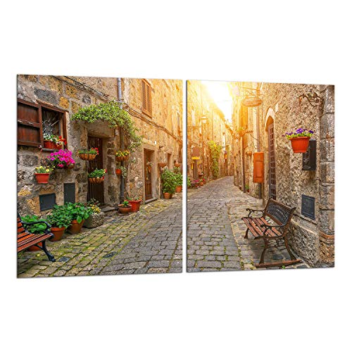 TMK | Herdabdeckplatten Set 2x40x52 cm Ceranfeld Abdeckung Glas Spritzschutz Abdeckplatte Glasplatte Herd Ceranfeldabdeckung Deko Schneidebrett Stadt TMK | Herdabdeckplatten Set 2x40x52 cm Ceranfeld Abdeckung Glas Spritzschutz Abdeckplatte Glasplatte Herd Ceranfeldabdeckung Deko Schneidebrett Stadt von TMK ArtDeko