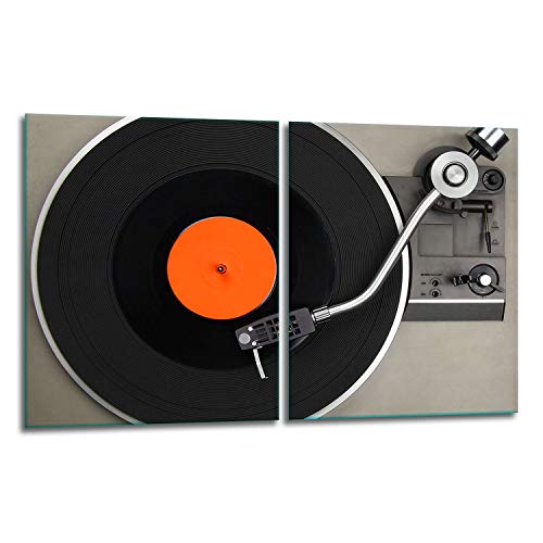 TMK | Herdabdeckplatten Set 2x40x52 cm Ceranfeld Abdeckung Glas Spritzschutz Abdeckplatte Glasplatte Herd Ceranfeldabdeckung Deko Schneidebrett Vinyl von TMK ArtDeko