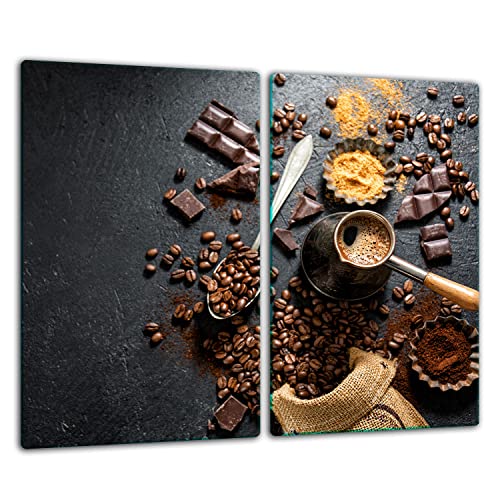 TMK | Herdabdeckplatten ceranfeld 2 Teilig 30x52 cm | Ceranfeldabdeckung Küche Elektroherd Induktion | Herdschutz Spritzschutz | Glasplatte Schneidebrett | Kaffee TMK | Herdabdeckplatten ceranfeld 2 Teilig 30x52 cm | Ceranfeldabdeckung Küche Elektroherd Induktion | Herdschutz Spritzschutz | Glasplatte Schneidebrett | Kaffee von TMK ArtDeko