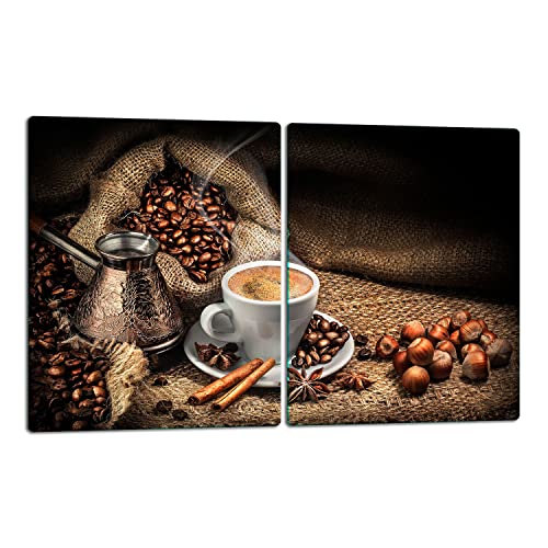 TMK | Herdabdeckplatten ceranfeld 2 Teilig 40x52 cm | Ceranfeldabdeckung Küche Elektroherd Induktion | Herdschutz Spritzschutz | Glasplatte Schneidebrett | Kaffee TMK | Herdabdeckplatten ceranfeld 2 Teilig 40x52 cm | Ceranfeldabdeckung Küche Elektroherd Induktion | Herdschutz Spritzschutz | Glasplatte Schneidebrett | Kaffee von TMK ArtDeko