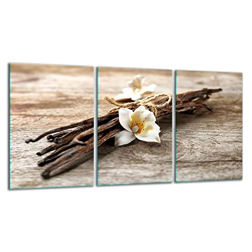 TMK ArtDeko Herdabdeckplatte 3 Teilig 3x30x52 cm - Spritzschutz Herdabdeckung – Herdschutz aus Sicherheitsglas – Robust, Hygienisch & Rutschfest– Schutz für Induktion, Ceran, Gas & Elektro von TMK ArtDeko