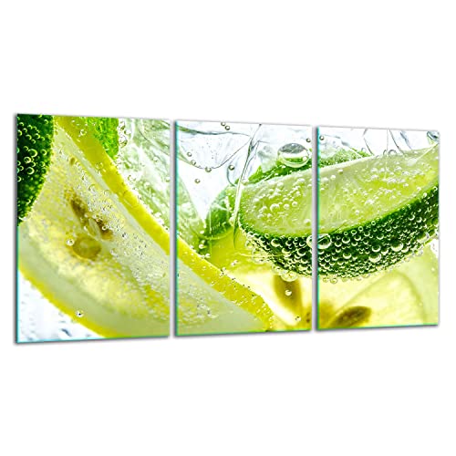 TMK | Herdabdeckplatten ceranfeld 3 Teilig 30x52 cm | Ceranfeldabdeckung Küche Elektroherd Induktion | Herdschutz Spritzschutz | Glasplatte Schneidebrett | Wasser Obst von TMK ArtDeko