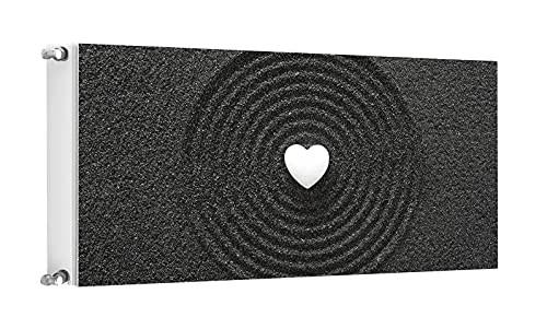 TMK ArtDeko Heizkörperverkleidung mit Magnet Stilvolle Optik 120x60 Heizkörperabdeckung, Schwarz Herz von TMK ArtDeko