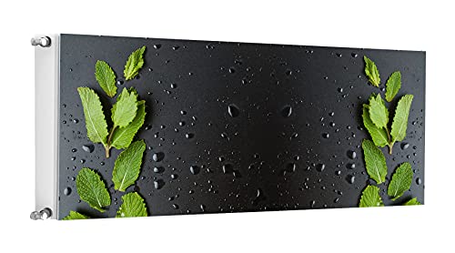 TMK ArtDeko Heizkörperabdeckung Magnetisch Dekorativer Sichtschutz Energiesparend 140x60 Magnet Heizkörperabdeckung, Heizkörperverkleidung, Laub Schwarz von TMK ArtDeko