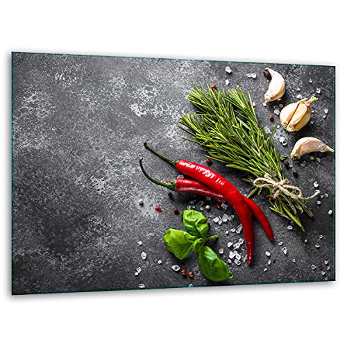TMK ArtDeko, Hygienisches Schneidebrett aus Glas – Küchenhelfer 40x30 mit motiv Pfeffer Schneideplatte, Herdabdeckplatte deko glas von TMK ArtDeko