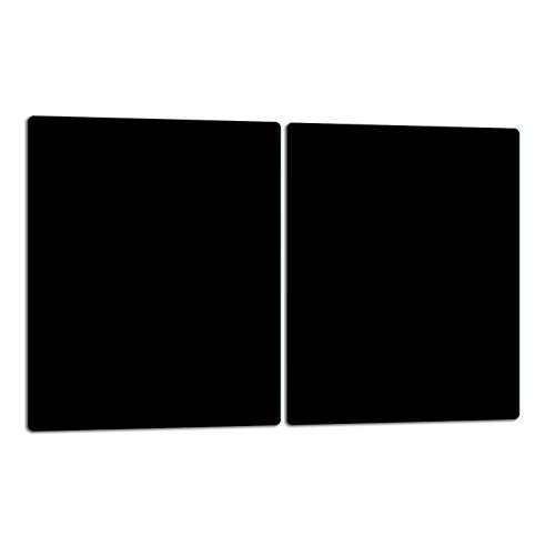 TMK | Herdabdeckplatten ceranfeld 2 Teilig 40x52 cm | Ceranfeldabdeckung Küche Elektroherd Induktion | Herdschutz Spritzschutz | Glasplatte Schneidebrett | Schwarz von TMK ArtDeko