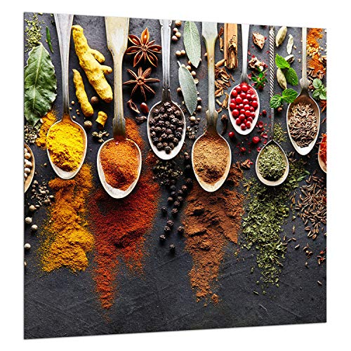 TMK I Küchenrückwand Spritzschutz aus gehärtetem Glas 60x65 cm - Dekoglas mit selbstklebendem Klebeband - Glasrückwand Küche, Gewürze TMK I Küchenrückwand Spritzschutz aus gehärtetem Glas 60x65 cm - Dekoglas mit selbstklebendem Klebeband - Glasrückwand Küche, Gewürze von TMK ArtDeko