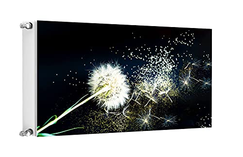 TMK Magnet Heizkörperabdeckung, Heizkörperverkleidung 100x60cm, Blume Schwarz von TMK