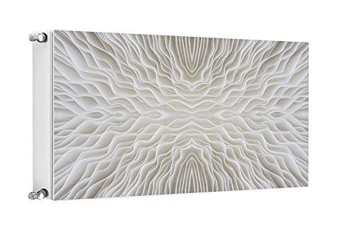 TMK ArtDeko Heizkörperverkleidung mit Magnet Stilvolle Optik Heizkörperabdeckung, 100x60cm, Muster Weiß von TMK ArtDeko