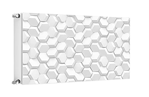 TMK ArtDeko Heizkörperabdeckung Magnetisch Dekorativer Sichtschutz Energiesparend Magnet Heizkörperabdeckung, Heizkörperverkleidung 100x60cm, Muster Weiß von TMK ArtDeko