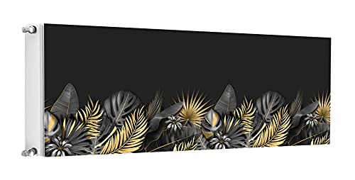 TMK Magnet Heizkörperabdeckung, Heizkörperverkleidung 160x60 cm, Laub Schwarz von TMK ArtDeko