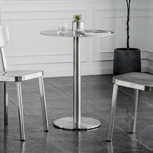 TMKDNNKG Bistrotisch, runder Stehtisch, Theken-Bistro-Kneipentische, hoher Tisch mit stabilem Fuß, Cocktailtisch aus Edelstahl, Akzenttisch für Zuhause, Büro, Esszimmer und Küche von TMKDNNKG