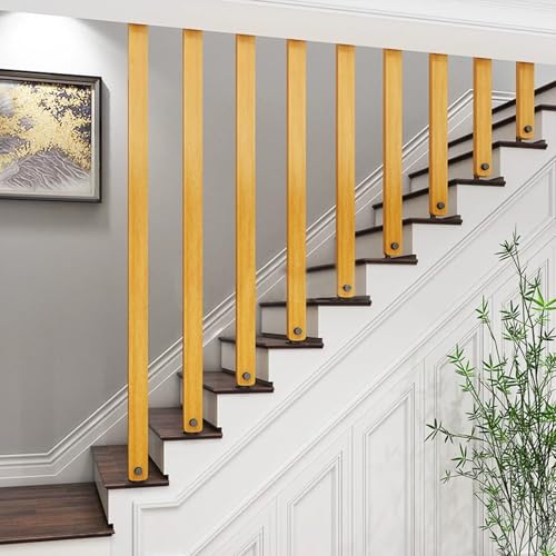 TMKDNNKG Einfaches Handlauf-Leitgeländer für den Innenbereich | Treppengeländer aus Massivholz im modernen Stil | Säulenzaun für Villa-Treppengeländer | Dekoratives Dachbodengeländer (40 cm) von TMKDNNKG