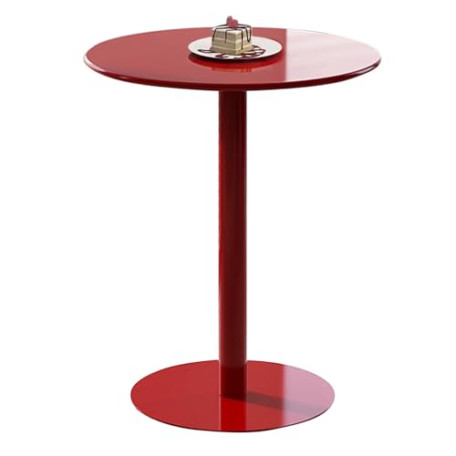 TMKDNNKG Hoher Stehtisch, Bistrotisch, Esstisch, runder Beistelltisch aus Metall, roter Stehtisch für Cocktail-Wohnzimmer, Frühstücksecke, Bar, Terrasse, hoher Pub-Bistrotisch TMKDNNKG Hoher Stehtisch, Bistrotisch, Esstisch, runder Beistelltisch aus Metall, roter Stehtisch für Cocktail-Wohnzimmer, Frühstücksecke, Bar, Terrasse, hoher Pub-Bistrotisch von TMKDNNKG