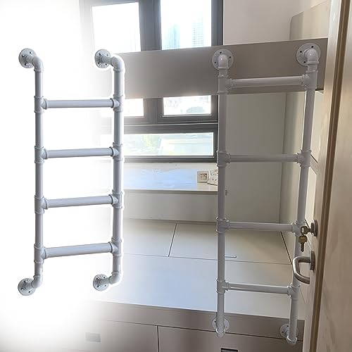 TMKDNNKG Robuste, weiße Metallleiter zur Wandmontage für Etagenbetten. Einfache Installation und sicheres Klettern. 100 cm Höhe. Heimdekor und Regale von TMKDNNKG