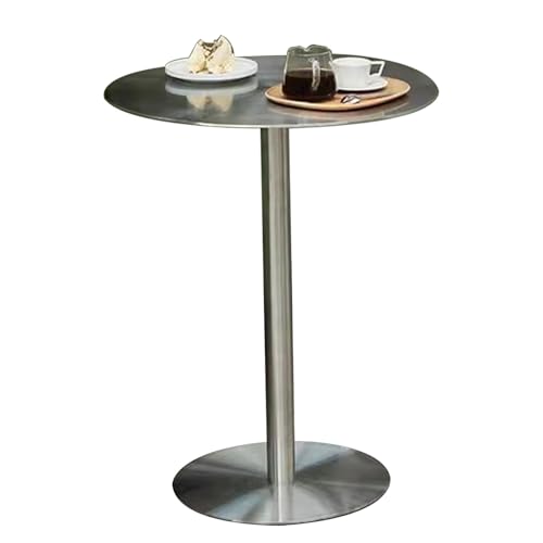 TMKDNNKG Stehtisch, Bistrotisch, Stehtisch, runder Kneipentisch, Moderne Bistrotische, Sofa-Beistelltisch, Beistelltisch für das Wohnzimmer, freistehender Frühstückstisch mit Edelstahlplatte und Stän von TMKDNNKG