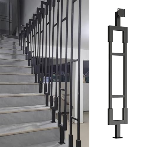 TMKDNNKG Treppengeländer-Leitplanken, Übergangshandlauf aus Metall, Balustradenpfosten aus Schmiedeeisen, Stufenzaun zur Decken-/Bodenmontage, Balustersäule für die Inneneinrichtung (80 cm) von TMKDNNKG