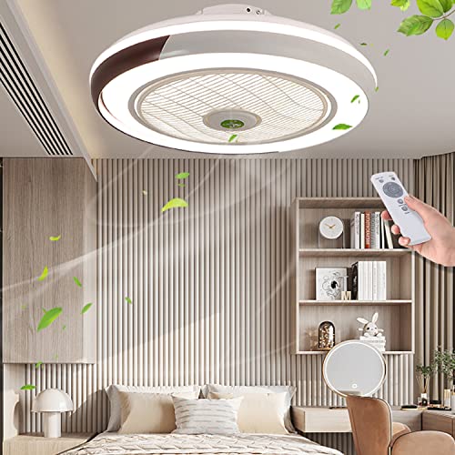 LED Deckenventilator Mit Beleuchtung Invisible Fan Deckenleuchte Fernbedienung Dimmbar Fan Deckenlampe Mit Beleuchtung Decke Lampe Leise Ventilator Für Esszimmer Wohnzimmer Schlafzimmer Kinderzimmer von TMKOO