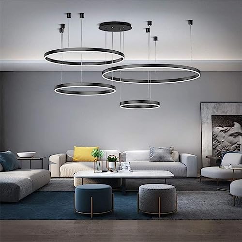LED Hängelleuchte Wohnzimmerlampe Hängelampe Esstisch Pendelleuchte Dimmbar Mit Fernbedienung Pendellampe Moderne Aluminium Runde Acryl Beleuchtung Kronleuchter ( Color : Schwarz , Größe : 4laps 40+60 LED Hängelleuchte Wohnzimmerlampe Hängelampe Esstisch Pendelleuchte Dimmbar Mit Fernbedienung Pendellampe Moderne Aluminium Runde Acryl Beleuchtung Kronleuchter ( Color : Schwarz , Größe : 4laps 40+60 von TMKOO
