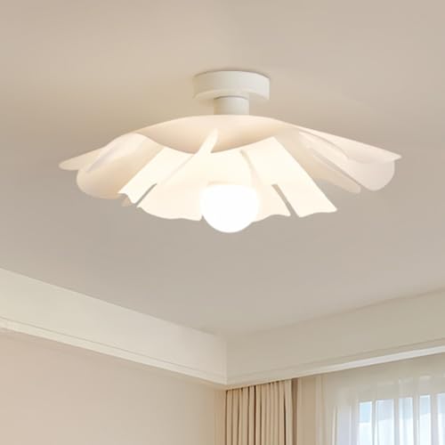 TMKOO Moderne Weiße Blumen-Deckenleuchte Mit E27 Fassung Dreifarbiges Licht Minimalistisches Design Pendelleuchte Für Flur Esszimmer Schlafzimmer Küche Wohnzimmer Eingangsbereich Veranda(B30) von TMKOO
