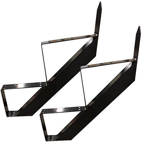 2 Stufen Treppenrahmen Stahl-Treppenwange Treppenholm Geschosshöhe 34cm Schwarz/Ideal für den Einsatz im Innen und Außenbereich von TMM