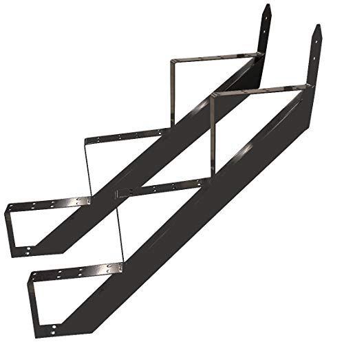 3 Stufen Treppenrahmen Stahl-Treppenwange Treppenholm Geschosshöhe 53cm / RAL 7016 Anthrazit-Grau/Ideal für den Einsatz im Innen und Außenbereich von TMM