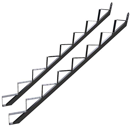 8 Stufen Treppenrahmen Stahl-Treppenwange Treppenholm Geschosshöhe 148cm / RAL 7016 Anthrazit-Grau/Ideal für den Einsatz im Innen und Außenbereich von TMM