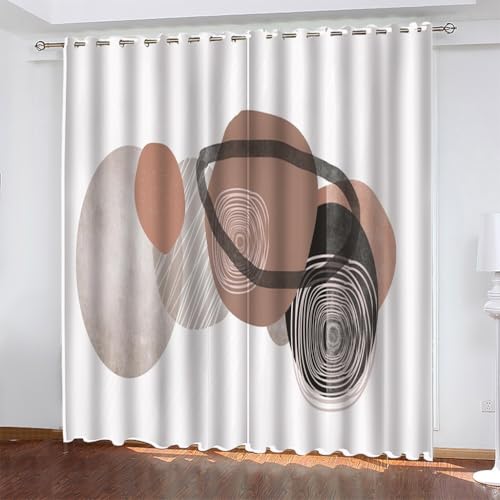 Gardinen Bohemien Verdunklungsvorhänge mit Ösen Thermo Vorhang Kälteschutz, Abstrakt Blickdichte Gardinen Schlafzimmer Blackout Vorhang Wärmeisolierend 245x140 cm(HöhexBreite), 2er Set von TMMDH