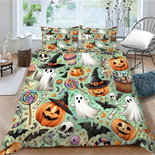TMMDH Luxus Gruselzeit BettSet | Hypoallergen | 1 Decke 2 Kissen | 200x220 cm für Erwachsene von TMMDH