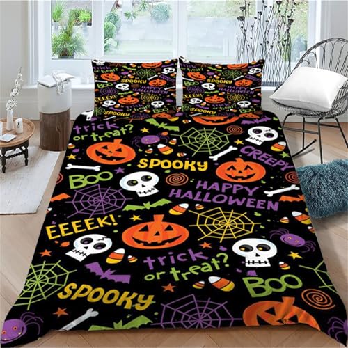 TMMDH Luxus Gruselzeit BettSet | Hypoallergen | 1 Decke 2 Kissen | 200x220 cm für Erwachsene von TMMDH