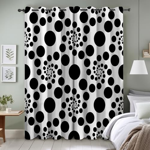 TMMDH Schwarz Blickdichte Gardinen Schlafzimmer Thermovorhang mit öSen 1er Set H 145 X B 140 cm Karomuster VerdunklungsvorhäNge Schallschutz Vorhang von TMMDH